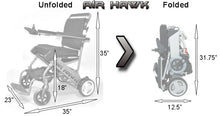 Load image into Gallery viewer, Air Hawk Foldable Power Wheelchair by Discover My Mobility